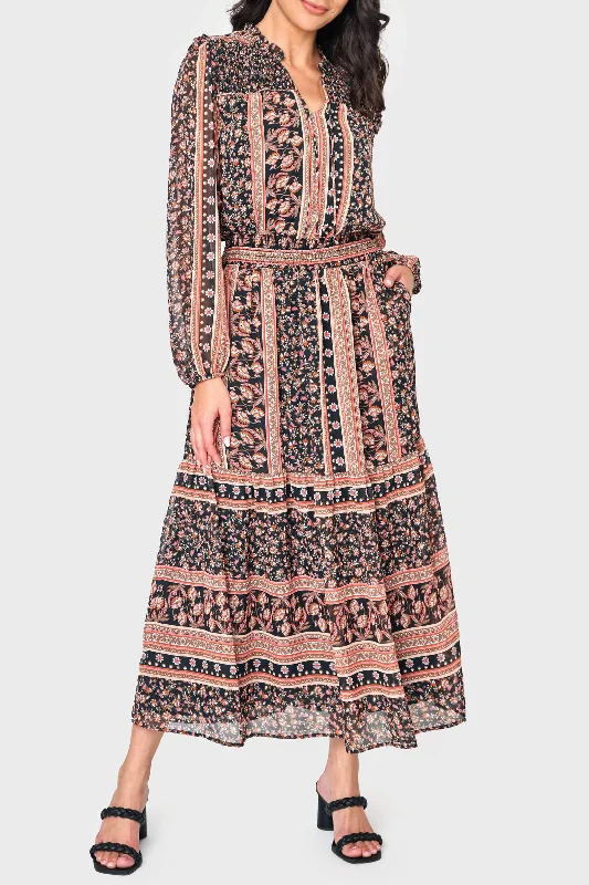 The Leyla Smocked Maxi Dress Fashionable High-Low Maxi Dress