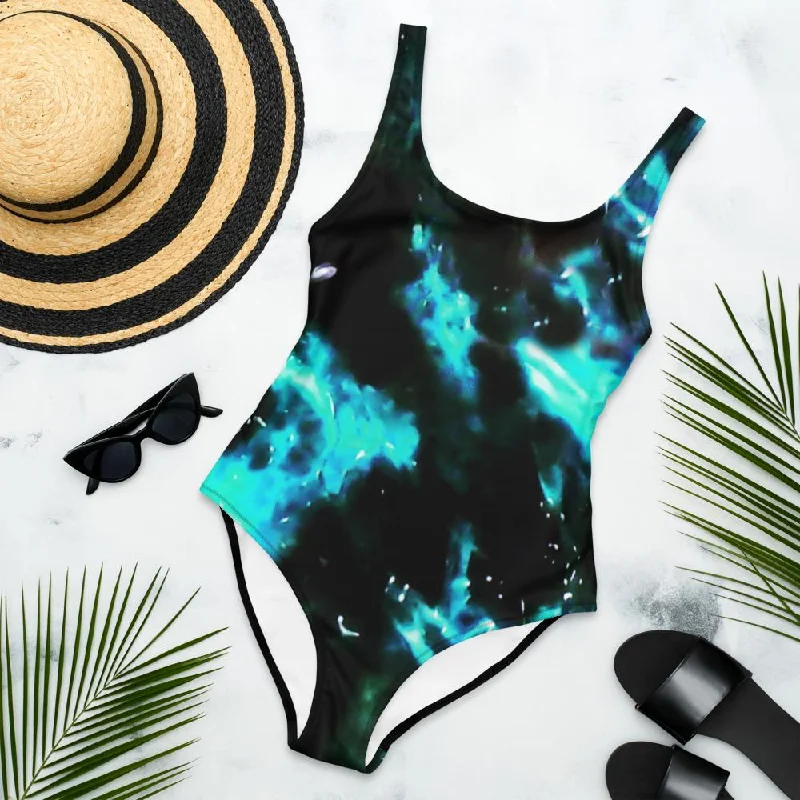 Teal Cenote One-piece Swimsuit Beachy Ruffle Bikini