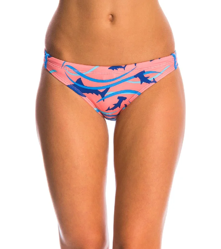 Dolfin Bellas Finn Bikini Swimsuit Bottom Coral Tropical Print One-Piece