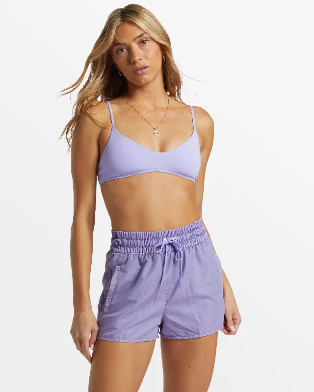 Sol Searcher New Elastic Waist Swim Trunks - Purple Punch Sporty Swimsuit Style