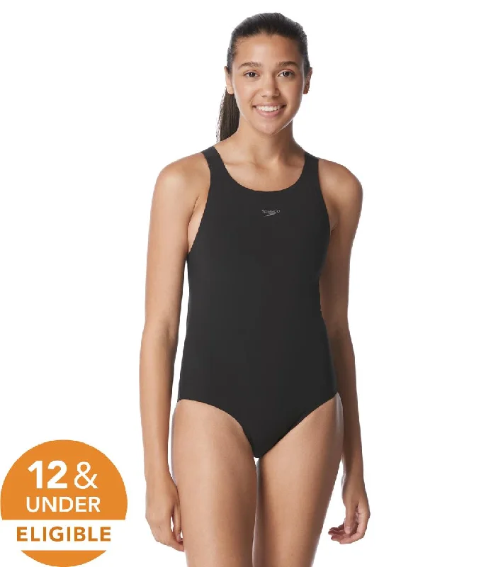 Speedo Women's LZR Racer Pro Recordbreaker with Comfort Strap Tech Suit Swimsuit Black High-Waisted Swim Bottoms