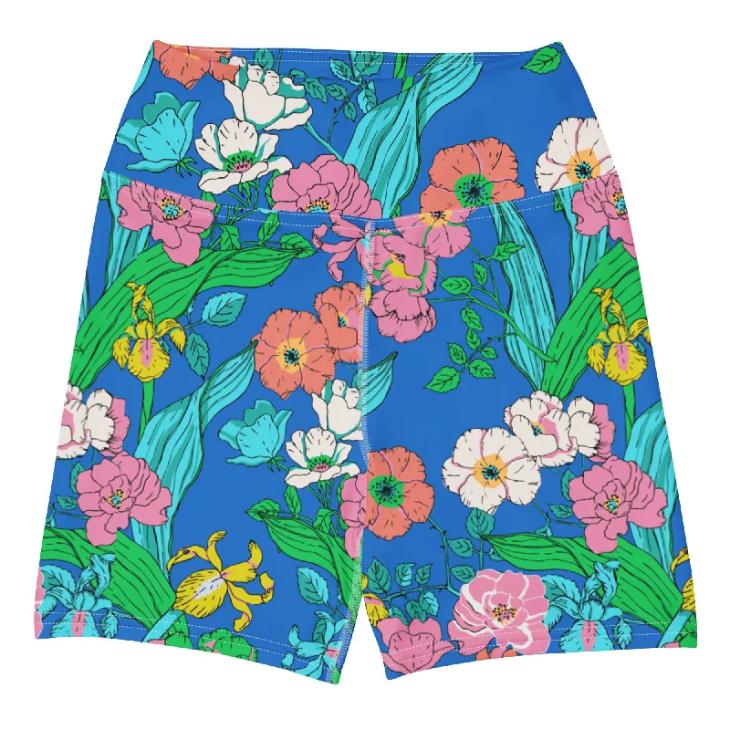 Women's 5" Swim Shorts, Electric Blue Paradise Bold Color Swimsuit