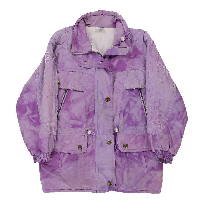 C&A Tie-Dye Jacket - Large Purple Polyester Blend Fleece Fabric Down Fabric Feather Fabric