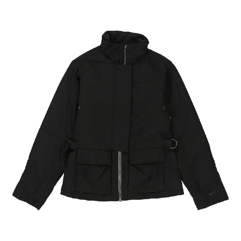 Nike Jacket - Small Black Nylon Blend One-Shoulder Jacket Off-the-Shoulder Jacket Asymmetrical Jacket