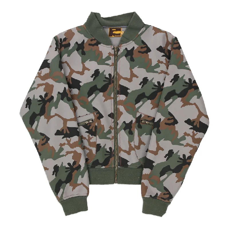 Roberto C Camo Bomber Jacket - XL Green Polyester Mesh Jacket Canvas Jacket Denim Jacket