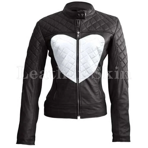 Women Love Leather Jacket Print Jacket Jacquard Jacket Patchwork Jacket