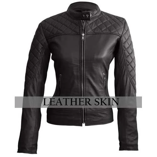 Women Black Leather Jacket Fitted Jacket Loose Jacket Oversized Jacket