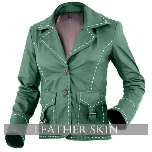 Green Women Leather Jacket Denim Jacket Leather Jacket Suede Jacket