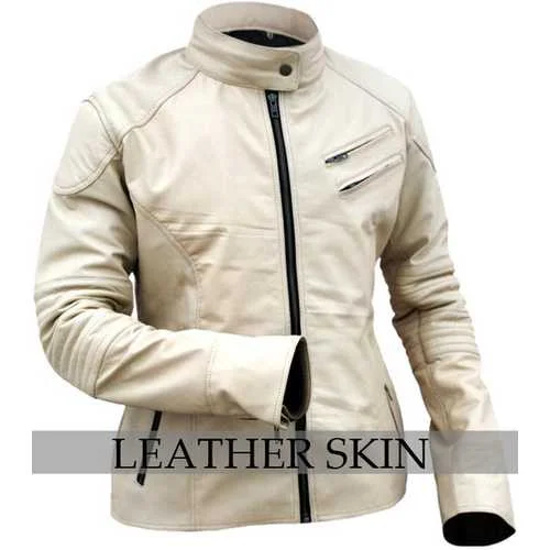 White Leather Jacket Satin Jacket Silk Jacket Chiffon Jacket