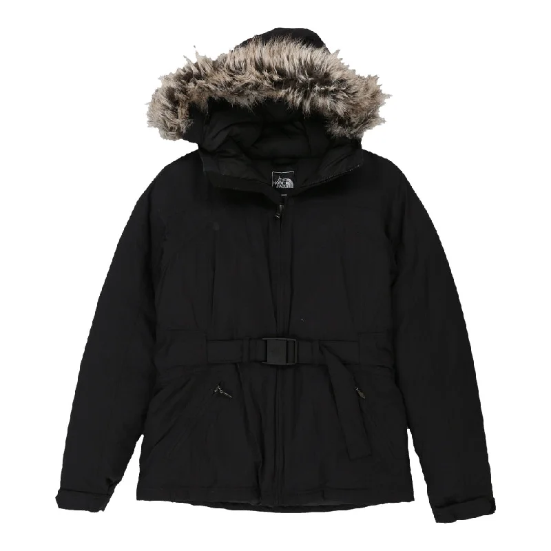 The North Face Jacket - Small Black Down And Feather Faux Fur Jacket Real Fur Jacket Shearling Jacket