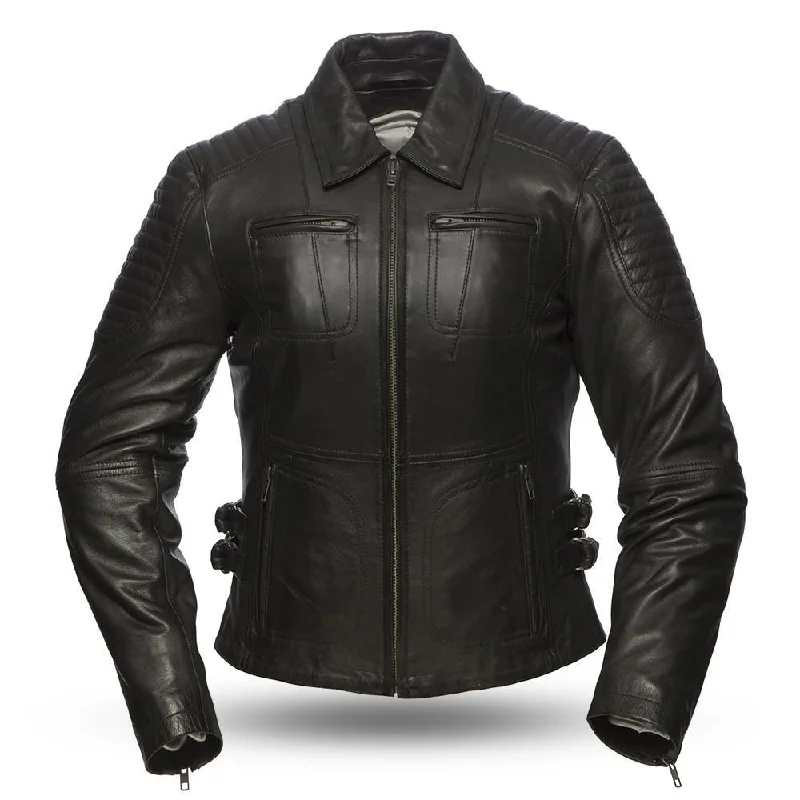 Womens Aniline Cowhide Clean Curvy Motorcycle Jacket FMC Speedy Rayon Jacket Velvet Jacket Corduroy Jacket