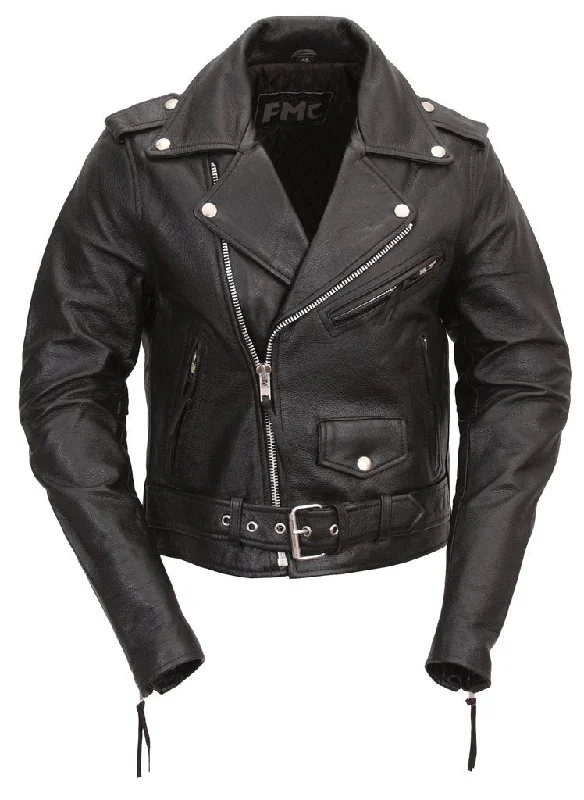 Women's Classic Motorcycle Leather Jacket Quilted Liner Fleece Jacket Down Jacket Parka