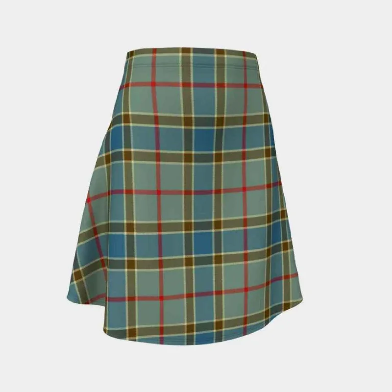 Balfour Blue Tartan Flared Skirt corduroy skirt cozy