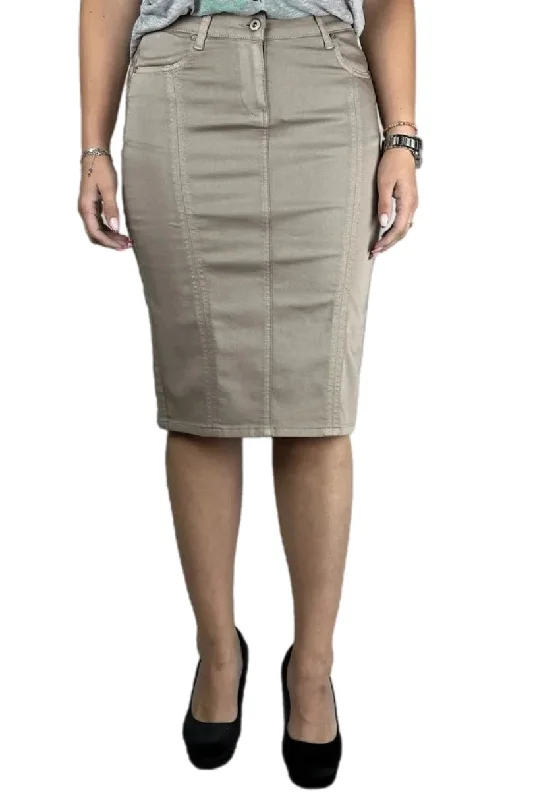 Beige Twill Skirt Style 227/4 1B silk skirt smooth