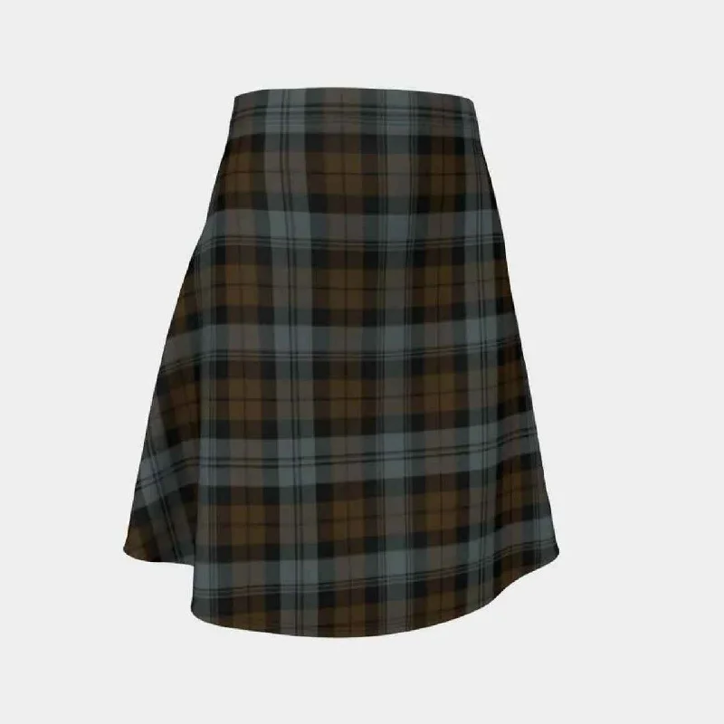 BlackWatch Weathered Tartan Flared Skirt leather skirt refined