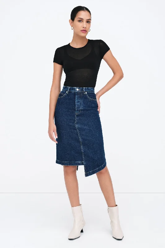 LES Denim Skirt chiffon skirt airy