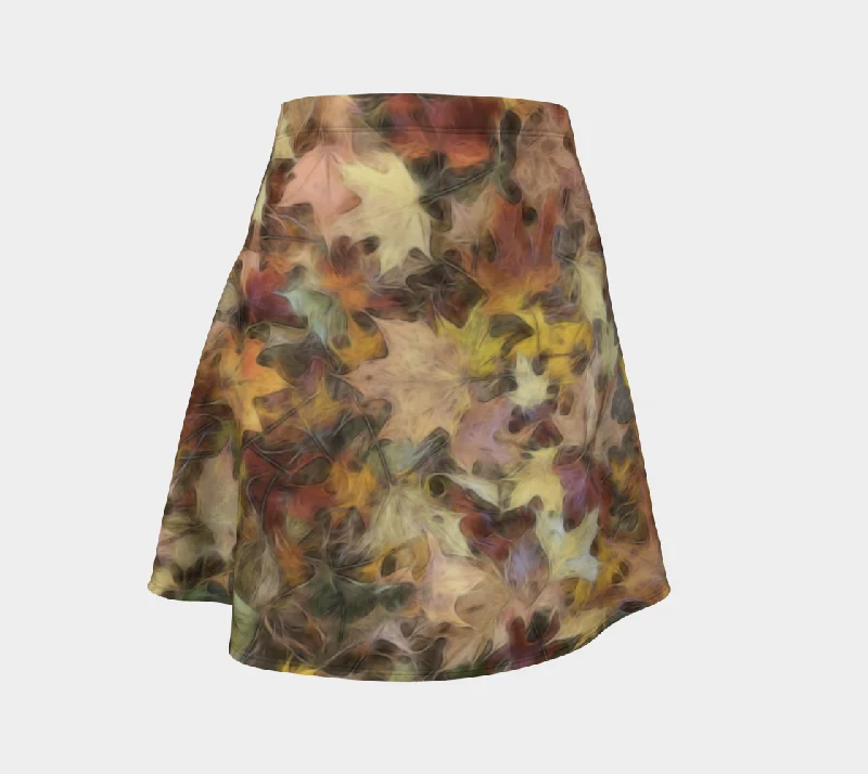 Light October Leaves Flare Skirt denim skirt classic