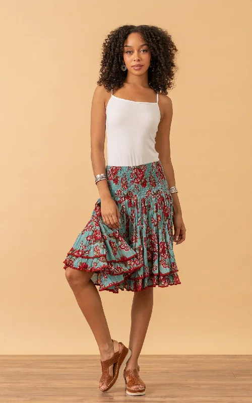 Macarena Skirt, Mini, Passion Flower chiffon skirt floaty