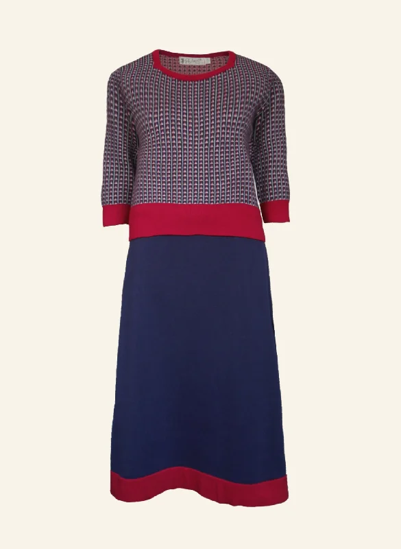 Otti 2-Piece - Navy Rocket Knitted Top and Skirt ribbed skirt waist