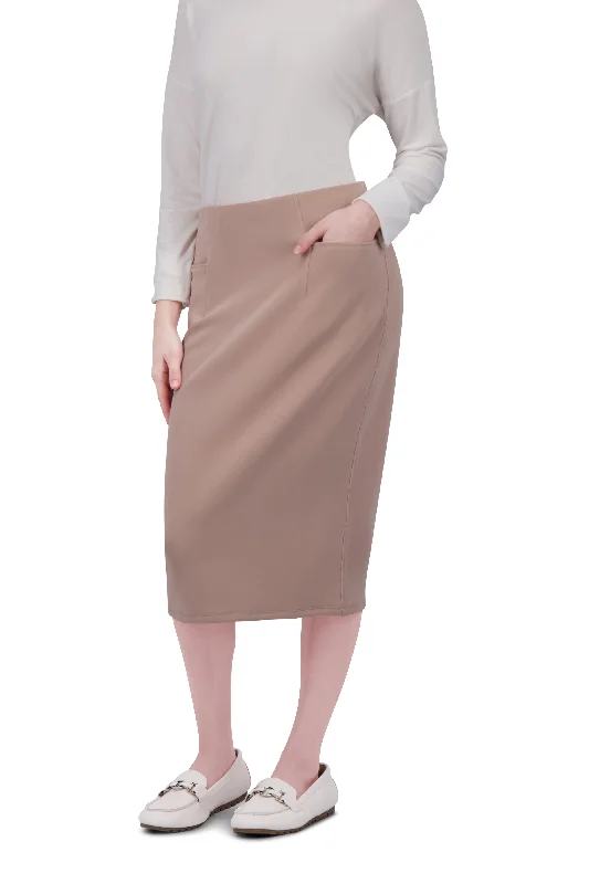 Perfect Fit Pencil Skirt 26" - Mushroom (final-sale) pencil skirt chic