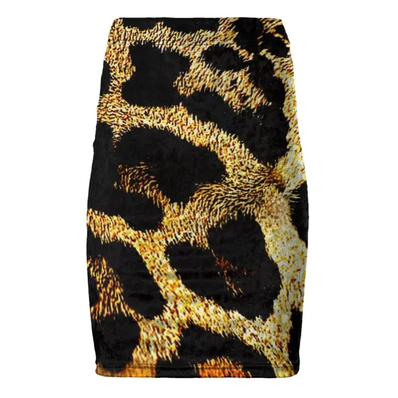 TRP Leopard Print 01 Designer Pencil Mini Skirt pleated skirt texture