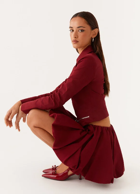 Vesper Bubble Mini Skirt - Mulberry modal blend skirt