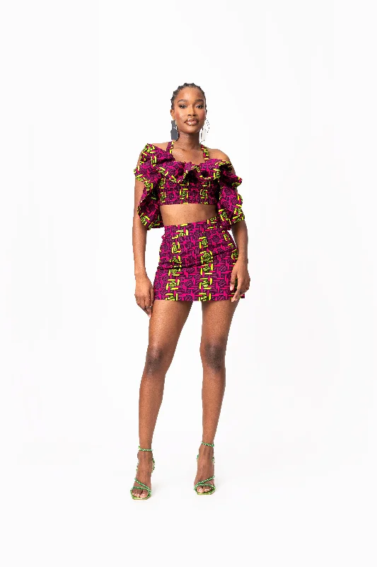 WUNMI African Print Mini Skirt casual skirt length